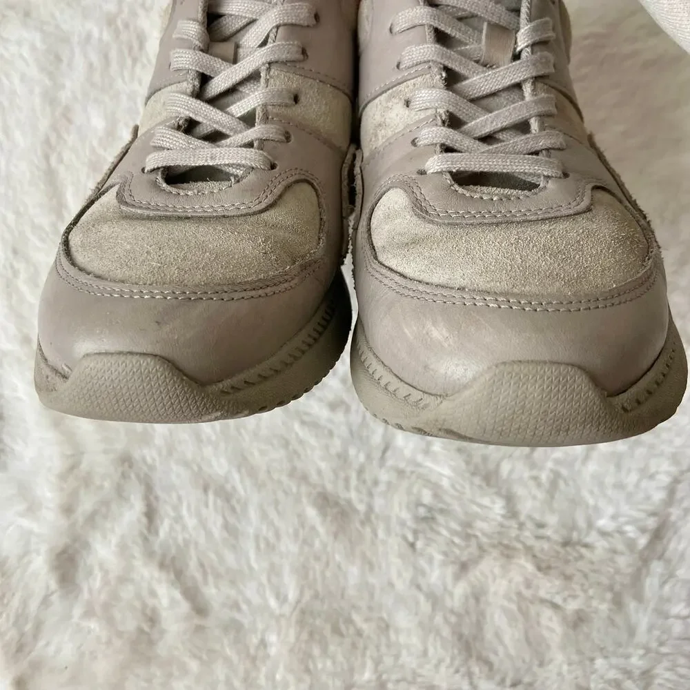 Tread by Everlane Light Grey Leather Trainer Size 8.5